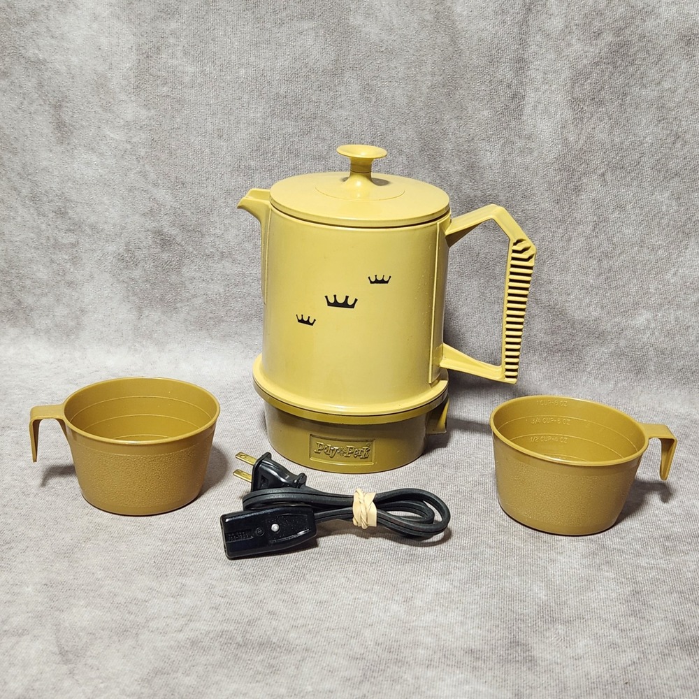 vtg Regal Poly Perk 7503 Electric Percolator Coffee Maker‎ Harvest Gold 2-4 Cups